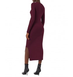 Women's Babysoft Long-Sleeve Bodycon Sweater Dress Red $35.64 Dresses