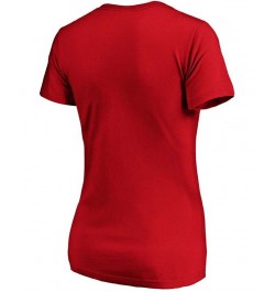 Women's Red Cincinnati Reds Live For It V-Neck T-shirt Red $19.20 Tops