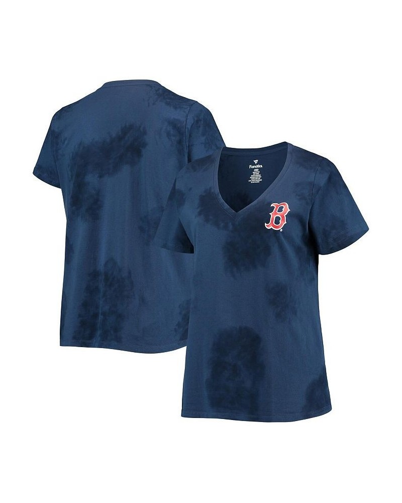 Women's Navy Boston Red Sox Plus Size Cloud V-Neck T-shirt Navy $18.00 Tops