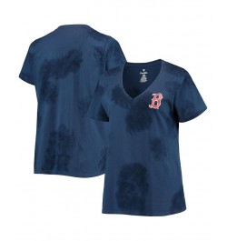 Women's Navy Boston Red Sox Plus Size Cloud V-Neck T-shirt Navy $18.00 Tops