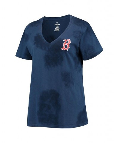 Women's Navy Boston Red Sox Plus Size Cloud V-Neck T-shirt Navy $18.00 Tops