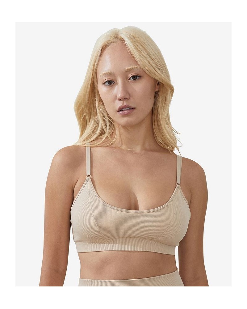 Women's Seamless Bra Crop Top Sesame $23.59 Tops