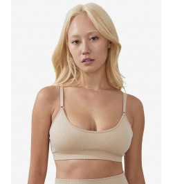 Women's Seamless Bra Crop Top Sesame $23.59 Tops