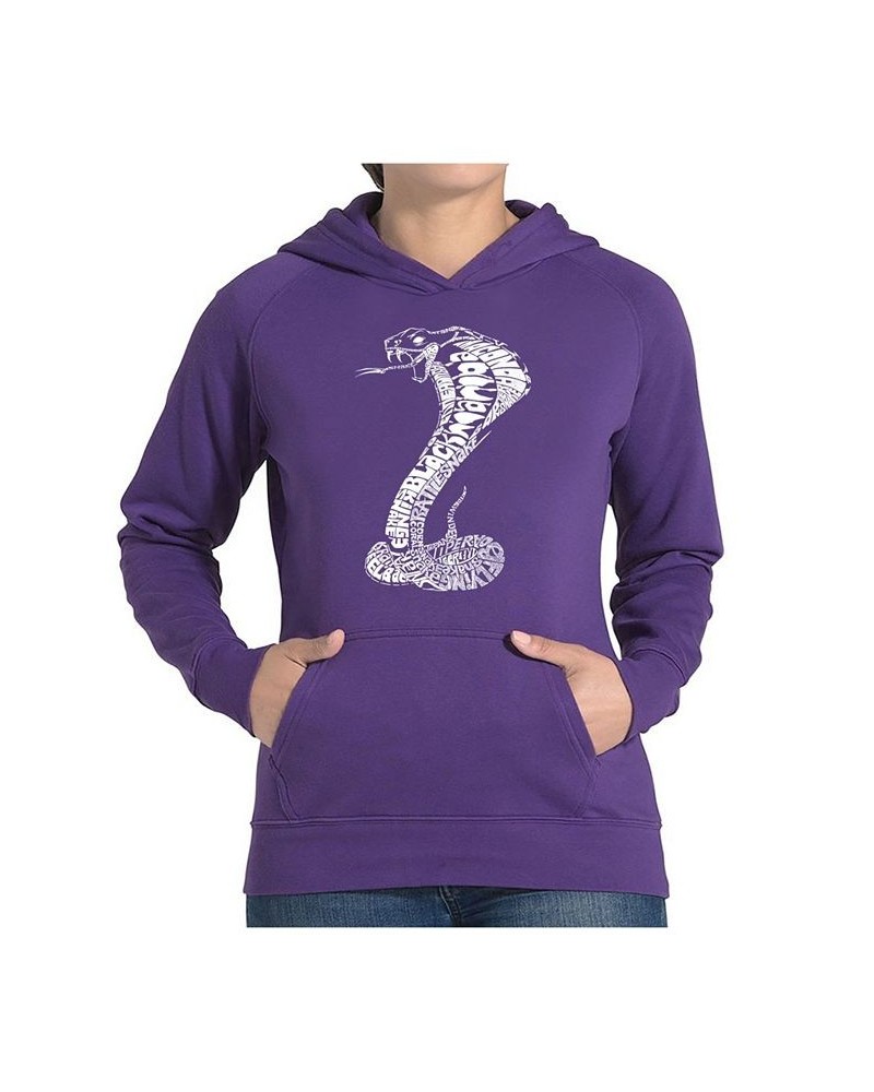 Women's Word Art Hooded Sweatshirt -Tyles Of Snakes Purple $30.00 Sweatshirts