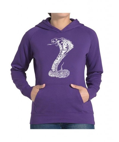 Women's Word Art Hooded Sweatshirt -Tyles Of Snakes Purple $30.00 Sweatshirts