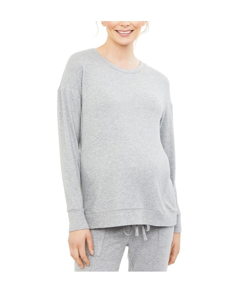 Maternity Nursing Sleep Top Heather Grey $24.98 Sleepwear