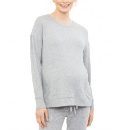 Maternity Nursing Sleep Top Heather Grey $24.98 Sleepwear