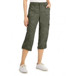 Petite Bungee-Hem Capri Pants Deep Black $12.79 Pants