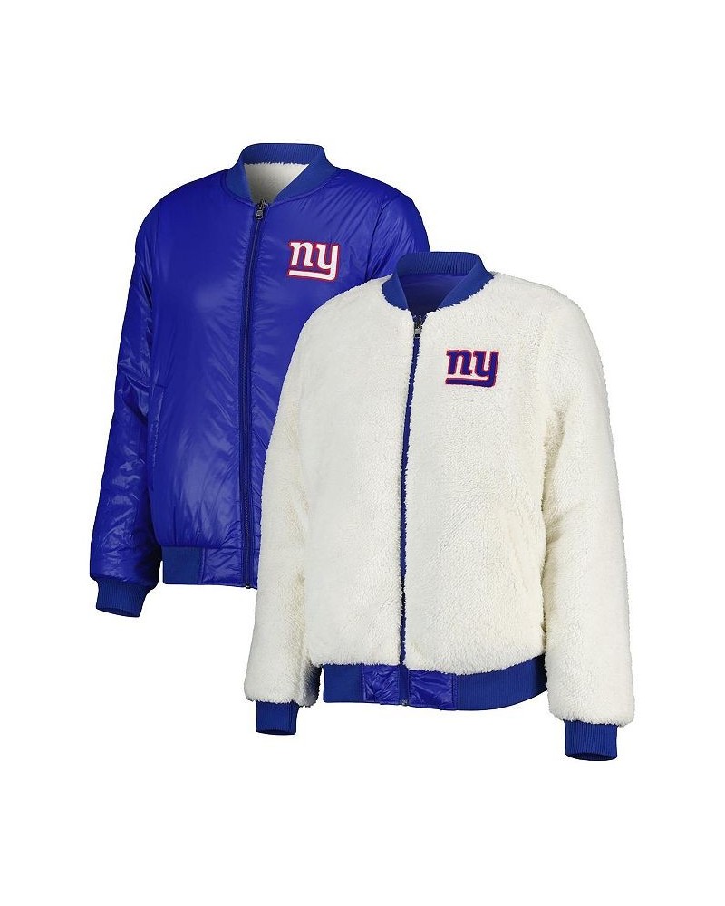 Women's Oatmeal Royal New York Giants Switchback Reversible Full-Zip Jacket Oatmeal, Royal $41.25 Jackets