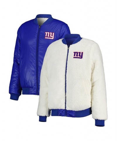 Women's Oatmeal Royal New York Giants Switchback Reversible Full-Zip Jacket Oatmeal, Royal $41.25 Jackets