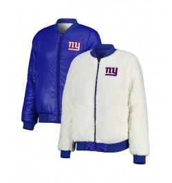 Women's Oatmeal Royal New York Giants Switchback Reversible Full-Zip Jacket Oatmeal, Royal $41.25 Jackets