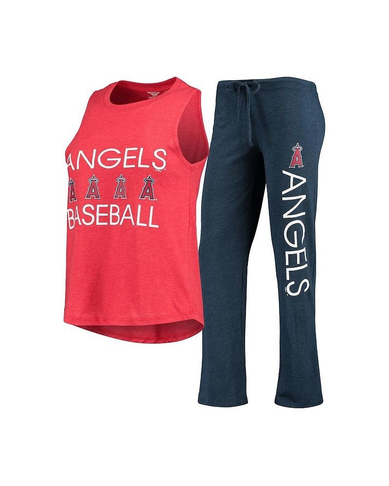 Women's Navy Red Los Angeles Angels Meter Muscle Tank Top and Pants Sleep Set Navy, Red $33.79 Pajama