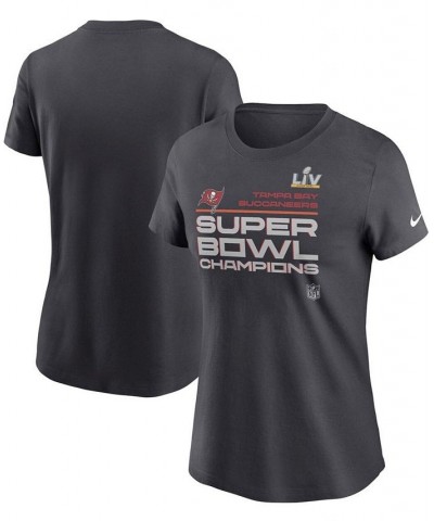 Women's Anthracite Tampa Bay Buccaneers Super Bowl LV Champions Locker Room Trophy Collection T-shirt Anthracite $19.20 Tops