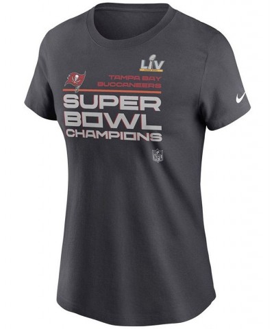 Women's Anthracite Tampa Bay Buccaneers Super Bowl LV Champions Locker Room Trophy Collection T-shirt Anthracite $19.20 Tops