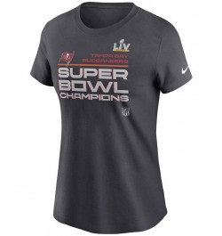 Women's Anthracite Tampa Bay Buccaneers Super Bowl LV Champions Locker Room Trophy Collection T-shirt Anthracite $19.20 Tops