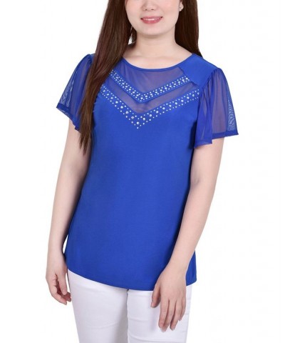 Women's Studded Top with Mesh Details Surf the Web $12.71 Tops