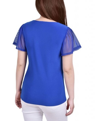 Women's Studded Top with Mesh Details Surf the Web $12.71 Tops