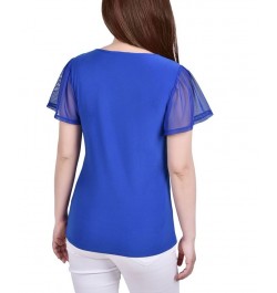 Women's Studded Top with Mesh Details Surf the Web $12.71 Tops