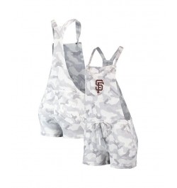 Women's Gray San Francisco Giants Camo Overall Romper Gray $25.30 Shorts