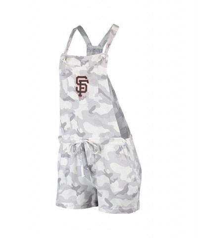 Women's Gray San Francisco Giants Camo Overall Romper Gray $25.30 Shorts