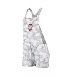 Women's Gray San Francisco Giants Camo Overall Romper Gray $25.30 Shorts