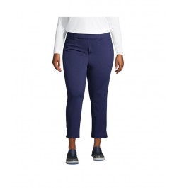 Women's Plus Size Lands' End Flex Mid Rise Pull On Crop Pants Blue $43.18 Pants