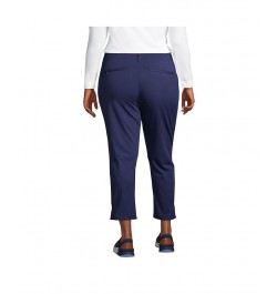 Women's Plus Size Lands' End Flex Mid Rise Pull On Crop Pants Blue $43.18 Pants