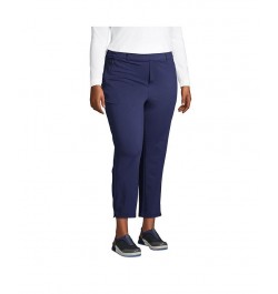 Women's Plus Size Lands' End Flex Mid Rise Pull On Crop Pants Blue $43.18 Pants