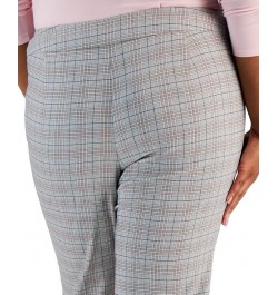 Plus Size Plaid Mid-Rise Straight-Leg Ankle Pants Black Multi $35.39 Pants