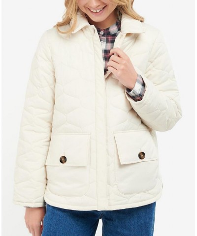 Women's Leilani Quilted Patch-Pocket Jacket Ivory/Cream $124.70 Coats