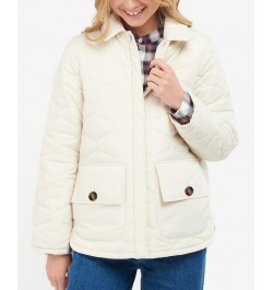 Women's Leilani Quilted Patch-Pocket Jacket Ivory/Cream $124.70 Coats