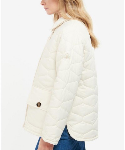 Women's Leilani Quilted Patch-Pocket Jacket Ivory/Cream $124.70 Coats