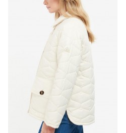 Women's Leilani Quilted Patch-Pocket Jacket Ivory/Cream $124.70 Coats