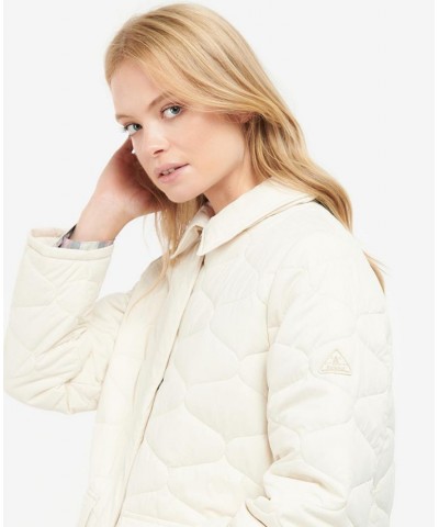 Women's Leilani Quilted Patch-Pocket Jacket Ivory/Cream $124.70 Coats