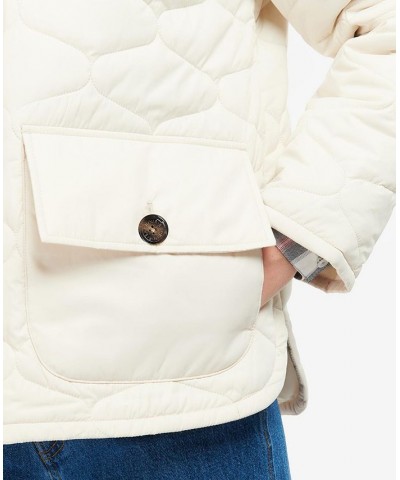 Women's Leilani Quilted Patch-Pocket Jacket Ivory/Cream $124.70 Coats