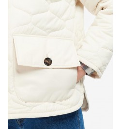 Women's Leilani Quilted Patch-Pocket Jacket Ivory/Cream $124.70 Coats