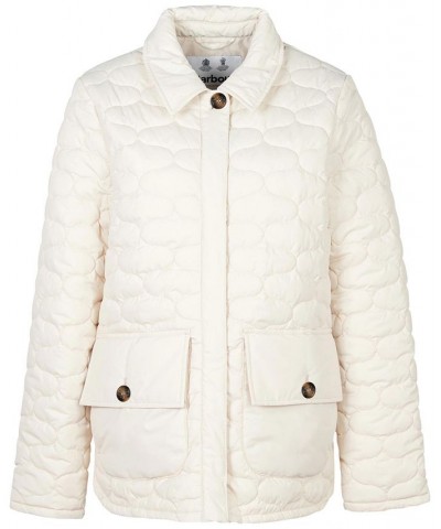 Women's Leilani Quilted Patch-Pocket Jacket Ivory/Cream $124.70 Coats