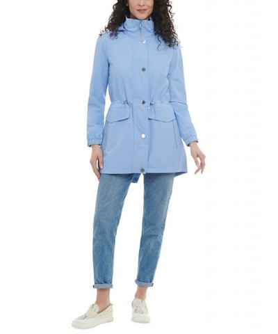 Petite Hooded Drawcord-Waist Anorak Jacket Blue $56.00 Coats