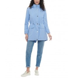 Petite Hooded Drawcord-Waist Anorak Jacket Blue $56.00 Coats