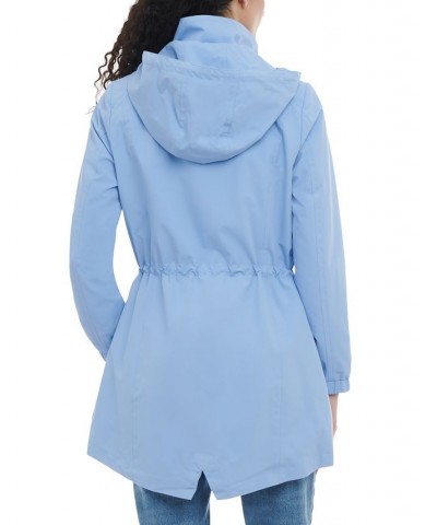 Petite Hooded Drawcord-Waist Anorak Jacket Blue $56.00 Coats