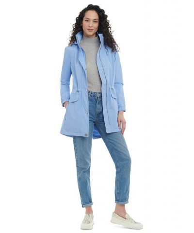 Petite Hooded Drawcord-Waist Anorak Jacket Blue $56.00 Coats