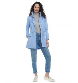 Petite Hooded Drawcord-Waist Anorak Jacket Blue $56.00 Coats