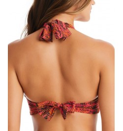 Viper Snakeskin-Print Halter-Style Bikini Top & High Waist Cut-Out Bottoms Ruby $45.08 Swimsuits