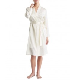 Women's Silk CK Black Elevated Lounge Robe QS6984 Vanilla Ice $54.50 Sleepwear