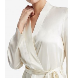 Women's Silk CK Black Elevated Lounge Robe QS6984 Vanilla Ice $54.50 Sleepwear