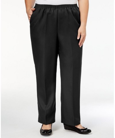 Plus Size Classic Pull-On Straight-Leg Short Length Pants Black $31.50 Pants