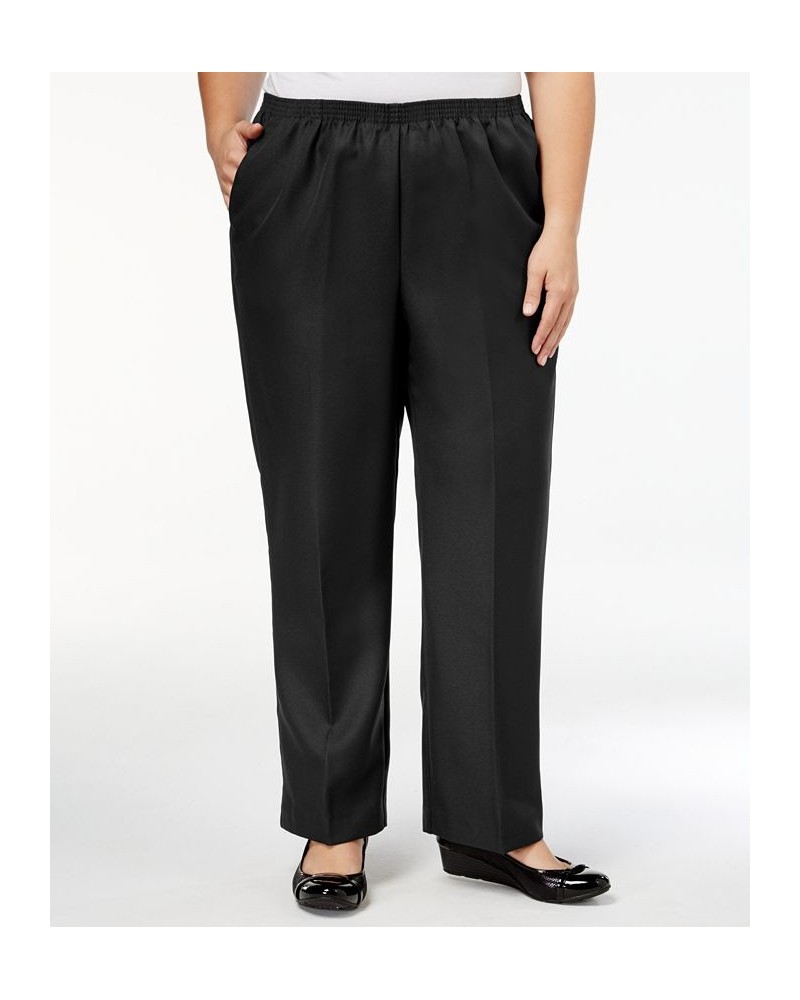 Plus Size Classic Pull-On Straight-Leg Short Length Pants Black $31.50 Pants