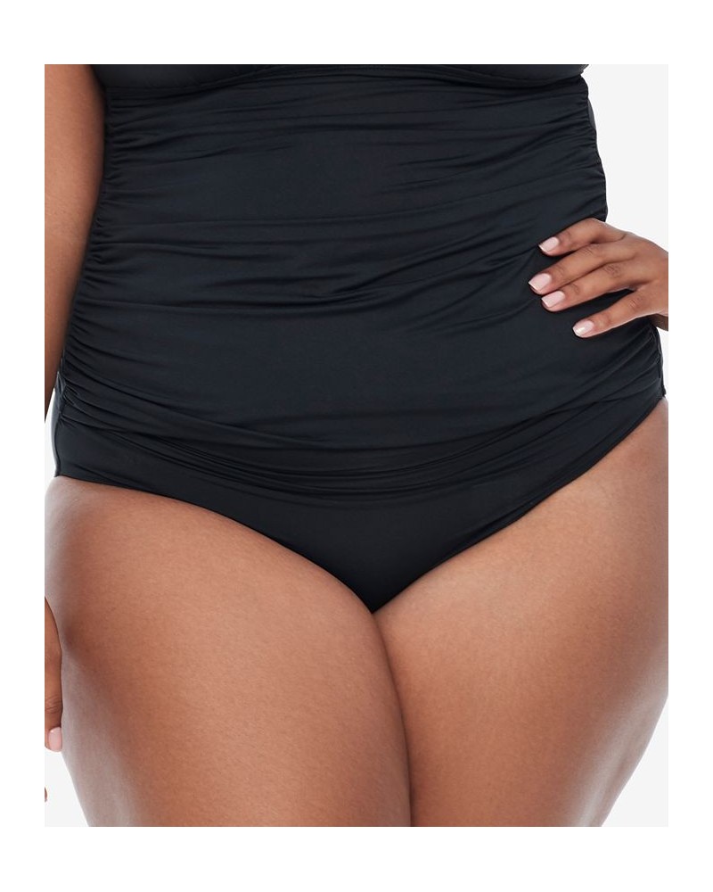 Plus Size High-Neck Tankini Top & Swim Bottom Black $55.90 Swimsuits