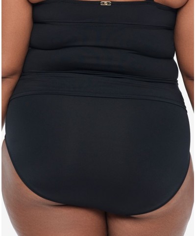 Plus Size High-Neck Tankini Top & Swim Bottom Black $55.90 Swimsuits