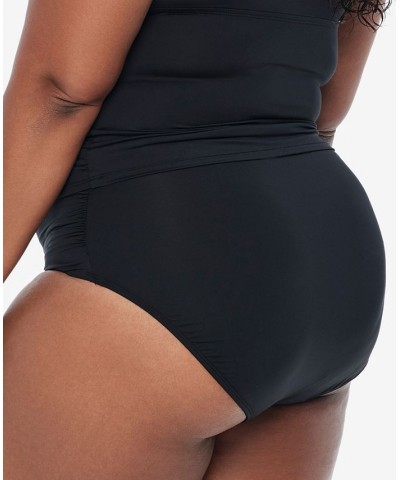 Plus Size High-Neck Tankini Top & Swim Bottom Black $55.90 Swimsuits